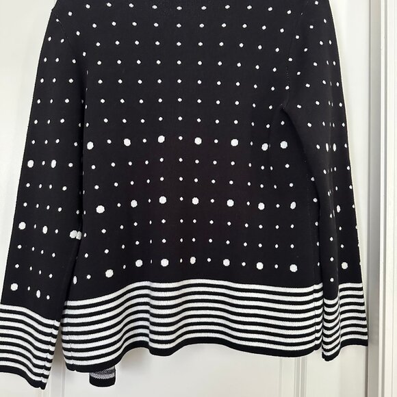 Ann Taylor Factor Black/White Open Front Cardigan Sweater NWT - Picture 6 of 9